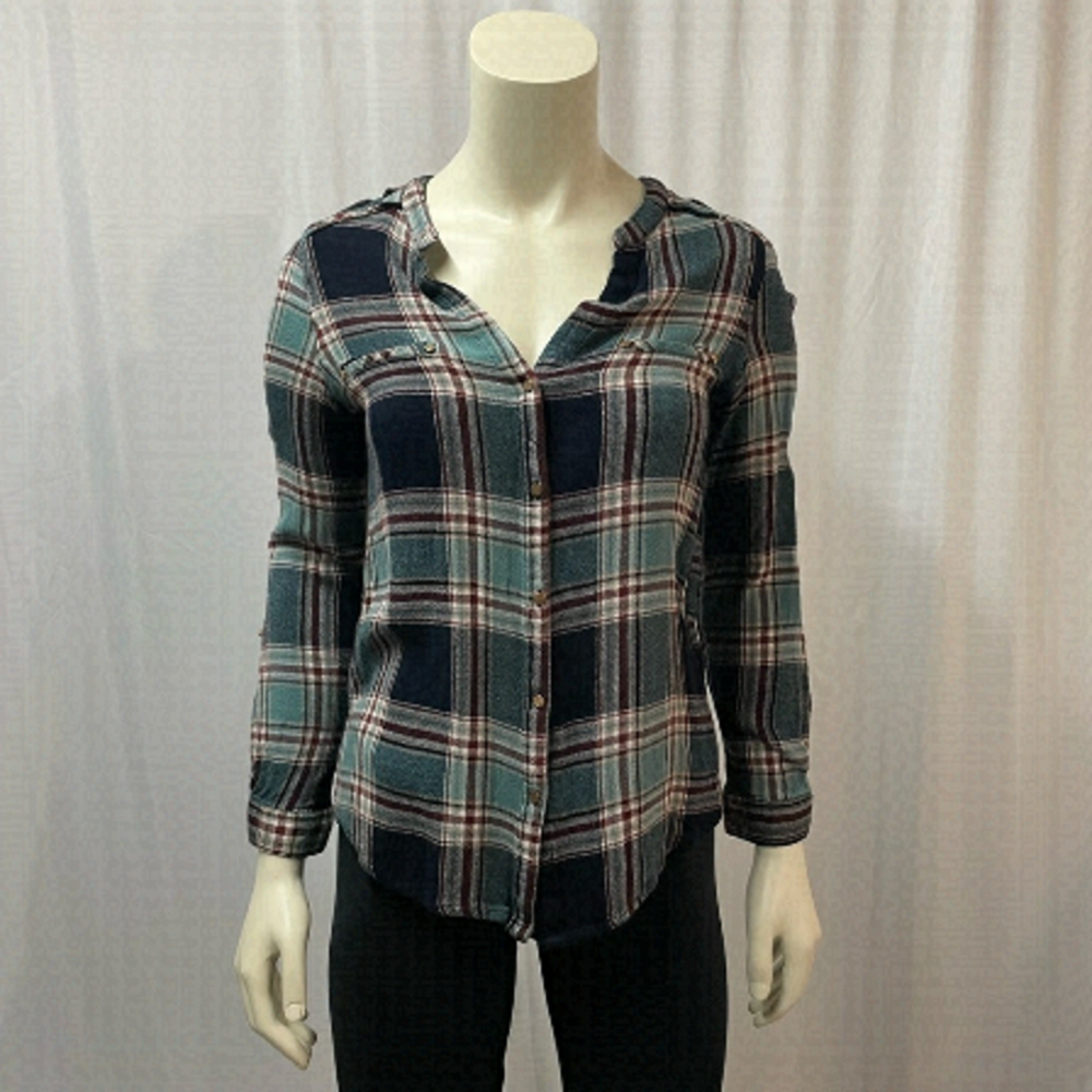 DEX Plaid Button Down Shirt, Blue And Red, Size Small